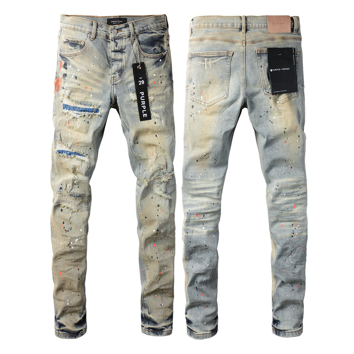 Elegantes jeans desgastados negros 9071 con detalles rotos de moda
