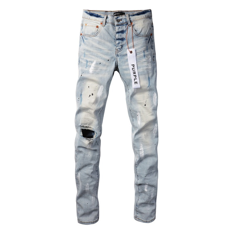 Nuevos jeans de moda con personalidad Splash-Ink para hombre 9006