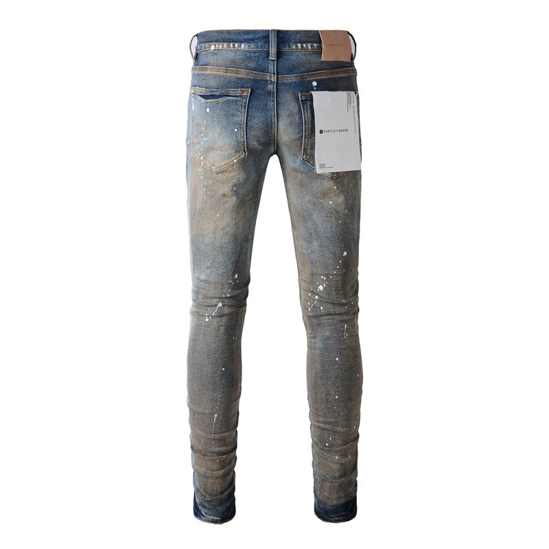 Jeans de moda con personalidad masculina de estilo antiguo 9012