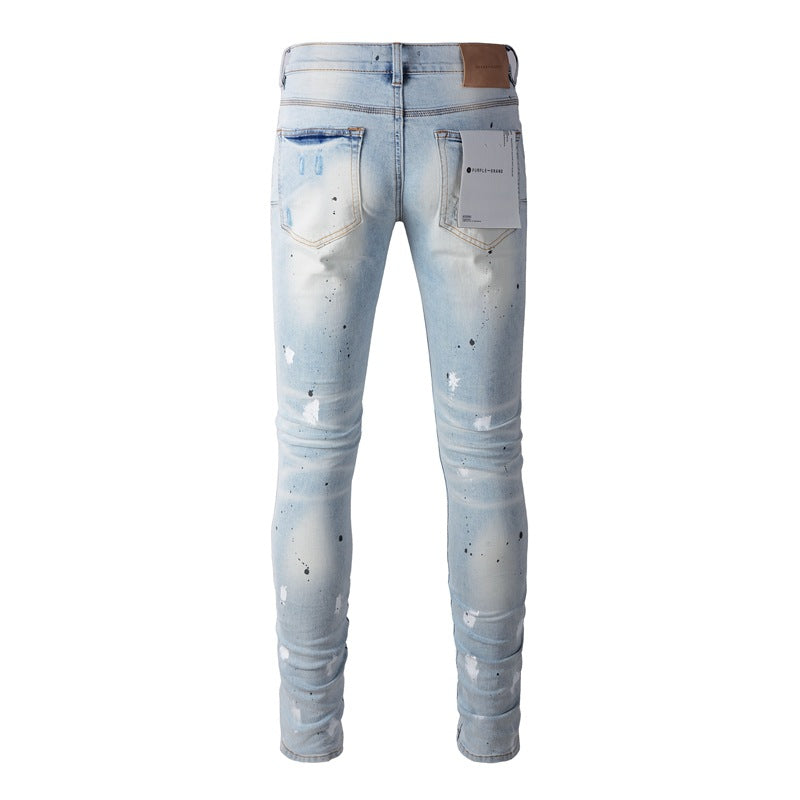 Nuevos jeans de moda con personalidad Splash-Ink para hombre 9006