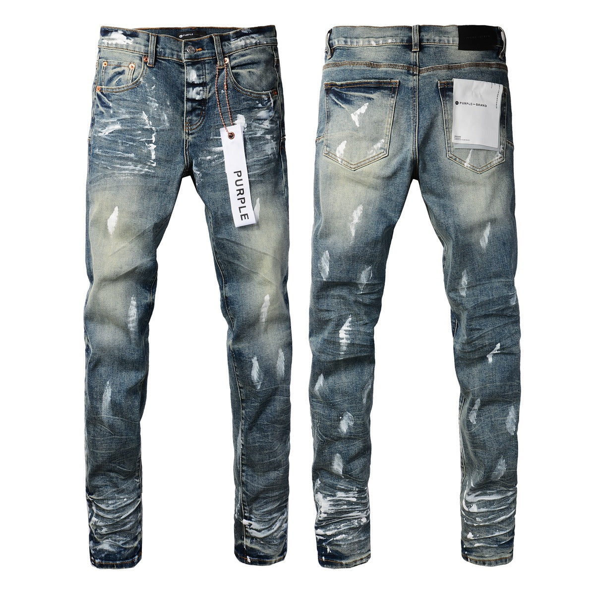 Jean noir tendance pour homme avec trou vieilli et personnalité unique 9060