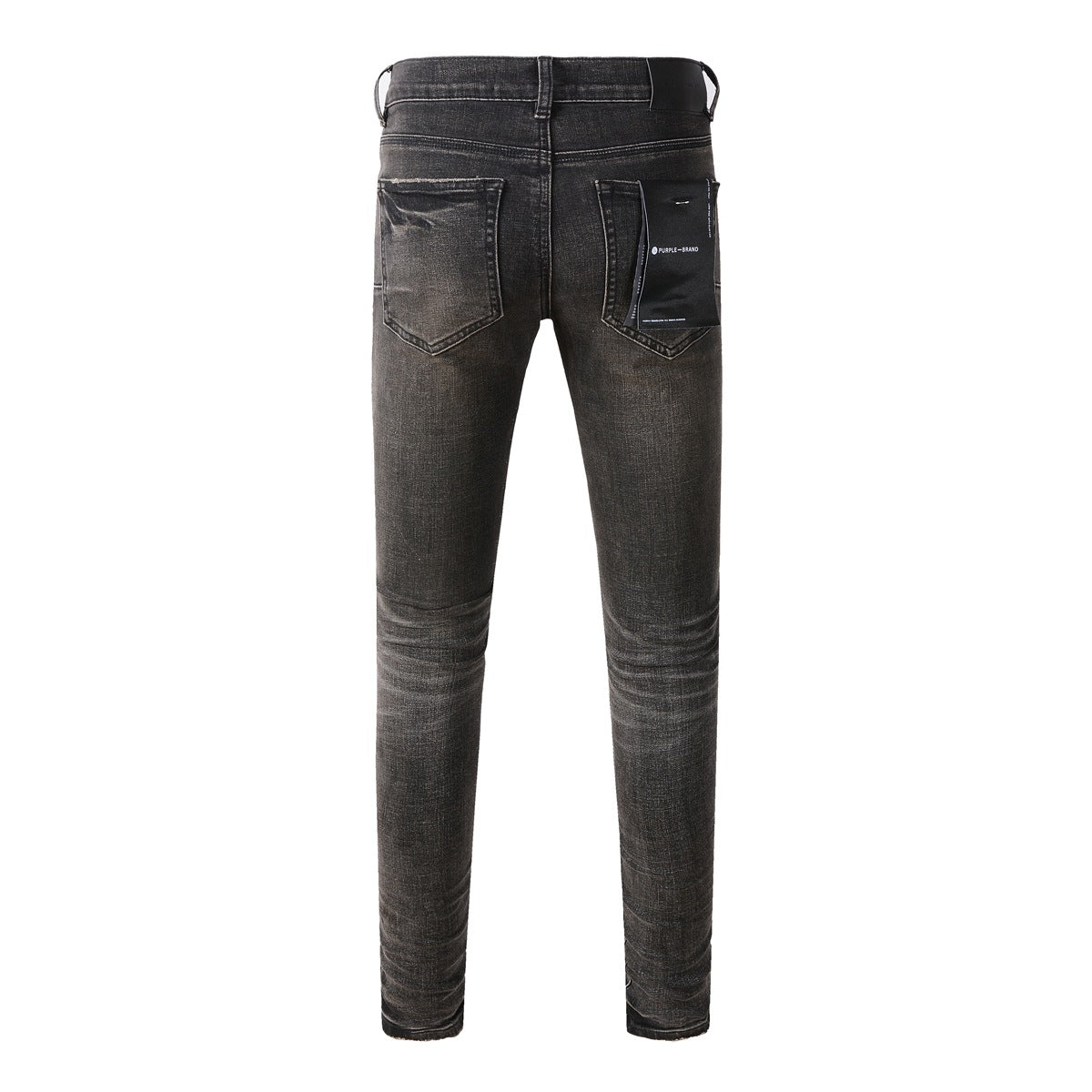 Pantalones vaqueros desgastados negros elegantes 9080 que combinan roturas y parches para un estilo moderno