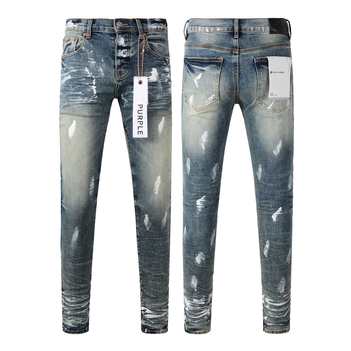 Jean noir tendance pour homme avec trou vieilli et personnalité unique 9060