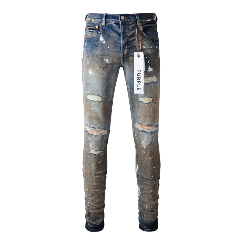 Jeans de moda con personalidad masculina de estilo antiguo 9012
