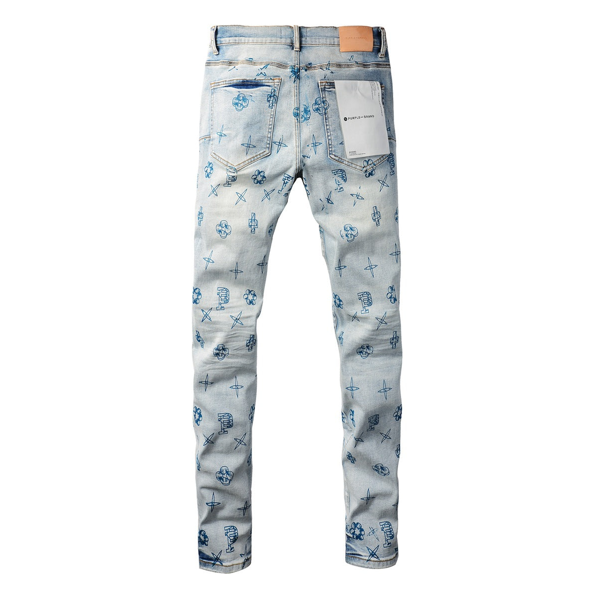 Pantalones vaqueros azules de moda 9063 con detalles de estampado únicos para un look vanguardista