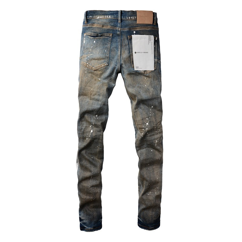 Jeans de moda con personalidad masculina de estilo antiguo 9012