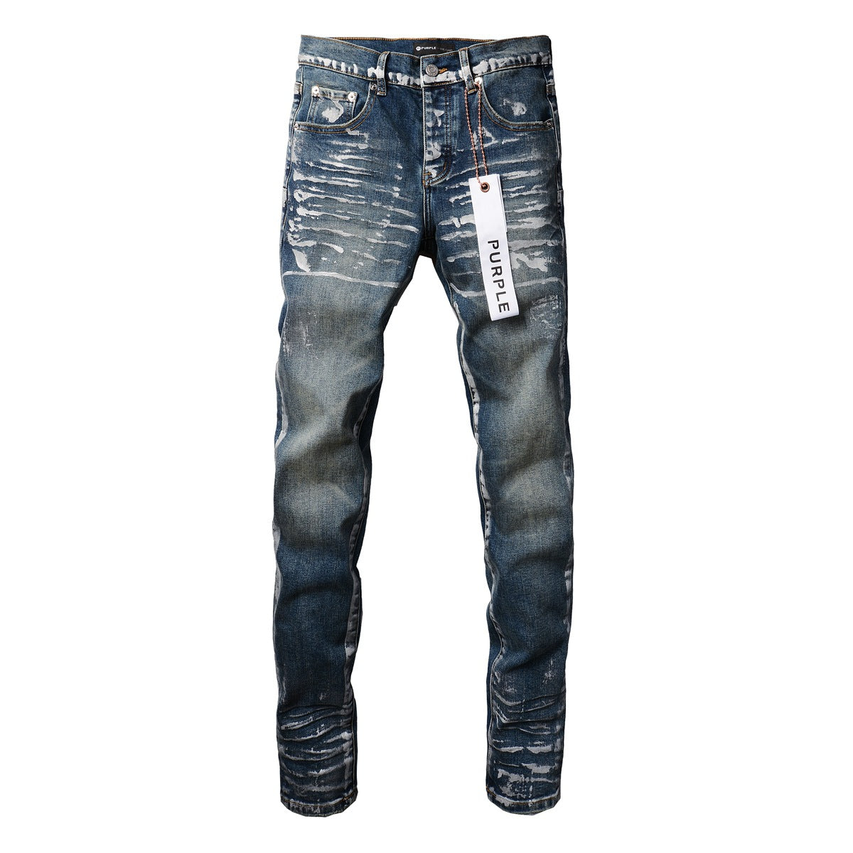 Jeans avec peinture claire et foncée, tendance mode vieillie, haut 9040