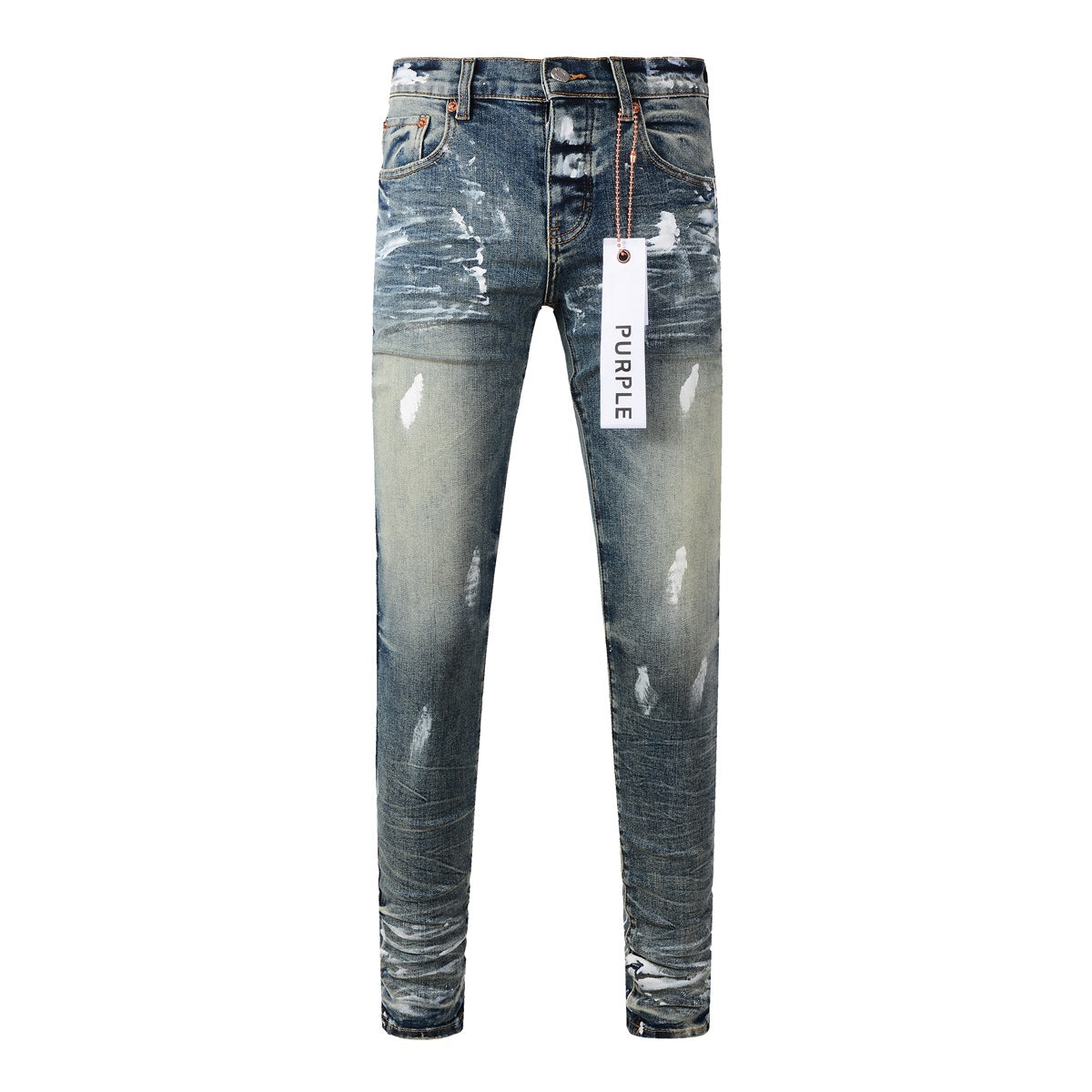 Jean noir tendance pour homme avec trou vieilli et personnalité unique 9060