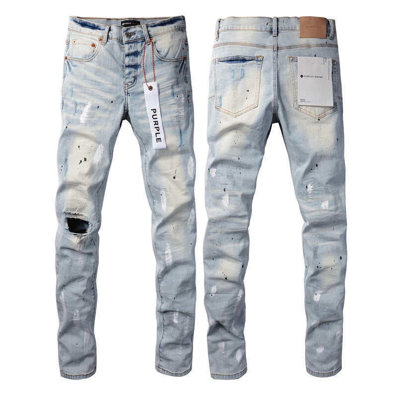 Nuevos jeans de moda con personalidad Splash-Ink para hombre 9006