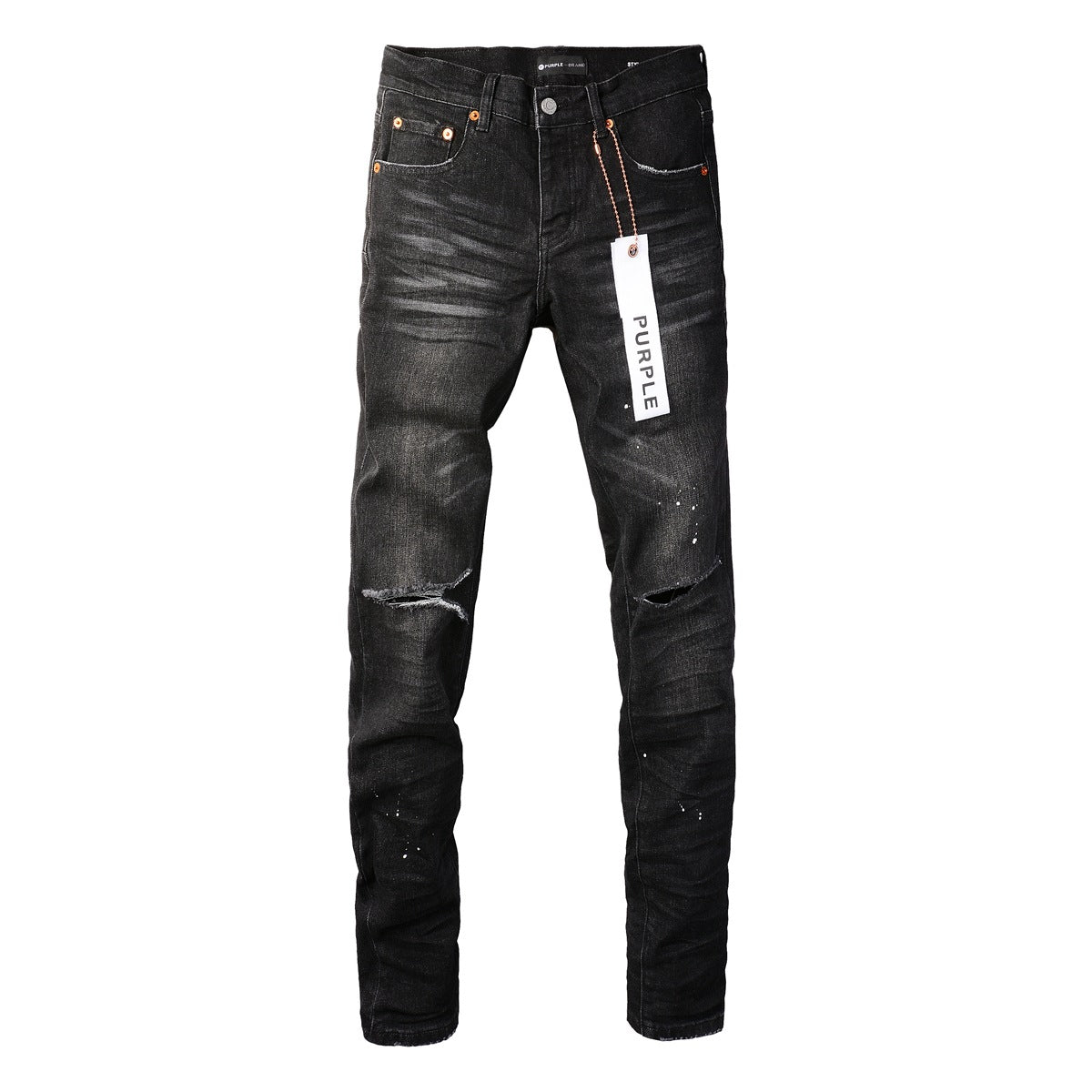 Vaqueros negros nuevos con personalidad para hombre, de moda, rotos, 9035