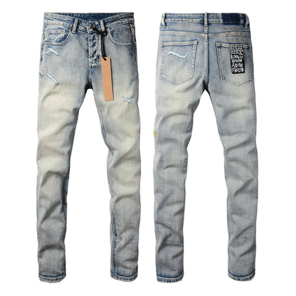 Denim azul claro versátil con aspecto elegante 3009