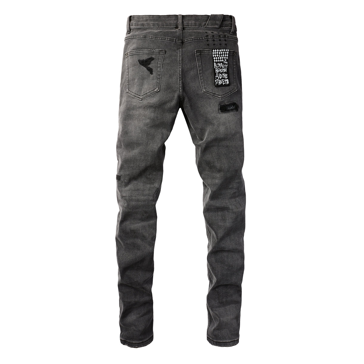 Jean en denim noir essentiel avec patch logo 3010