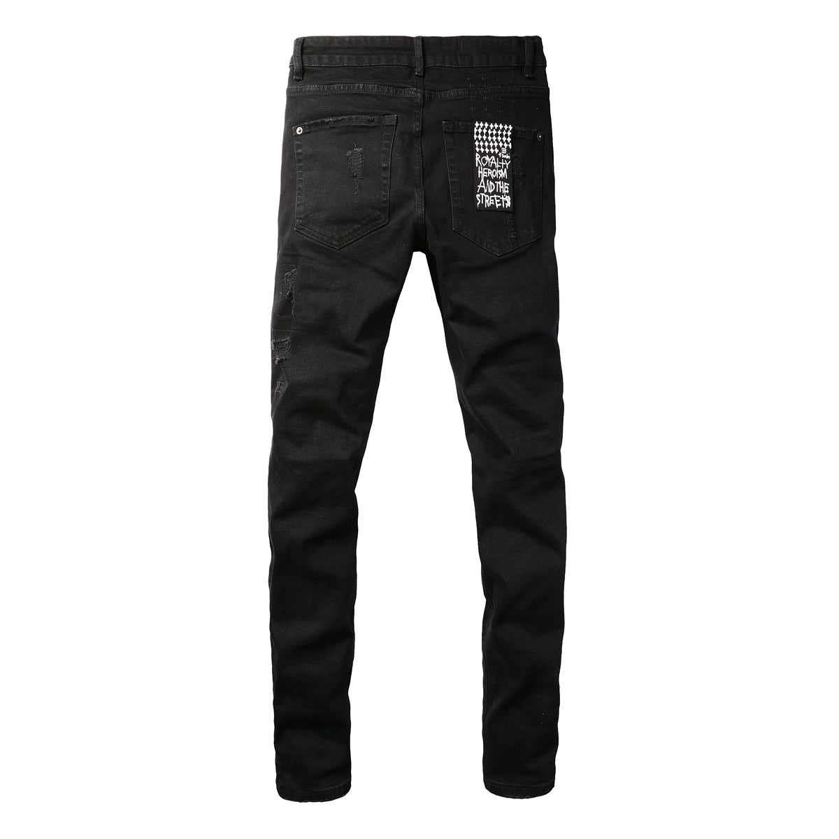 Jean Slim Noir de jais avec logo 3016