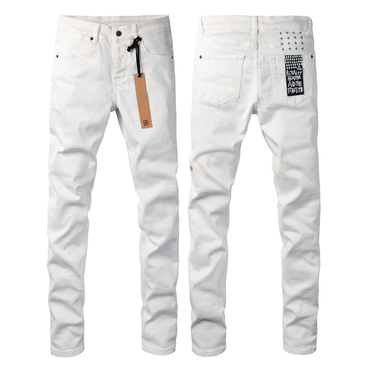 Denim blanc sans effort avec un design simple et élégant 3026 