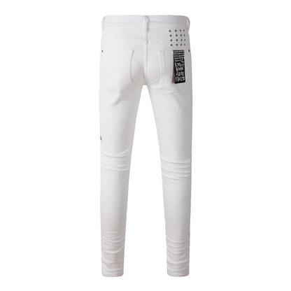 Denim blanc sans effort avec un design simple et élégant 3026 