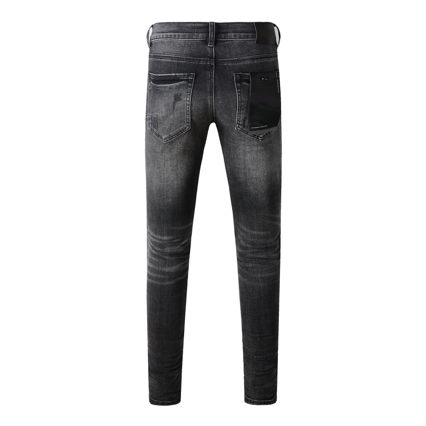 Pantalones vaqueros desgastados negros 9079 Pantalones largos con roturas y desgarros elegantes 