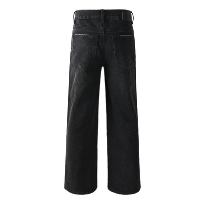 Jean droit noir pour homme, motif feux d'artifice en cristal éblouissant, inspiré du ciel nocturne 9125 