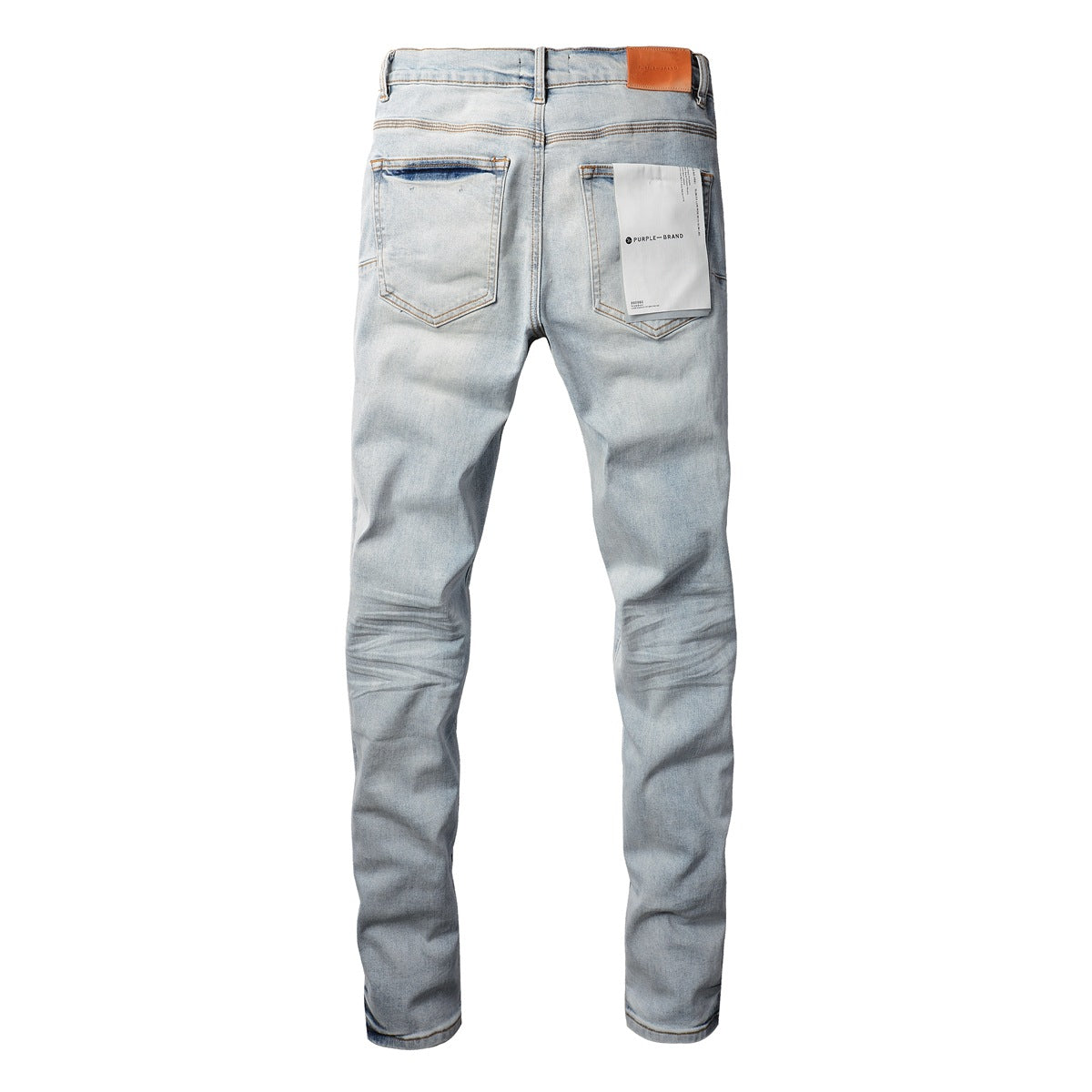 Jean skinny violet 9048 pour homme avec détails déchirés, pantalon motard en denim tendance avec patchs et motif imprimé. Jean violet