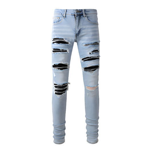 Jean motard skinny 1307 pour homme, pantalon slim coupe droite en denim de haute qualité 