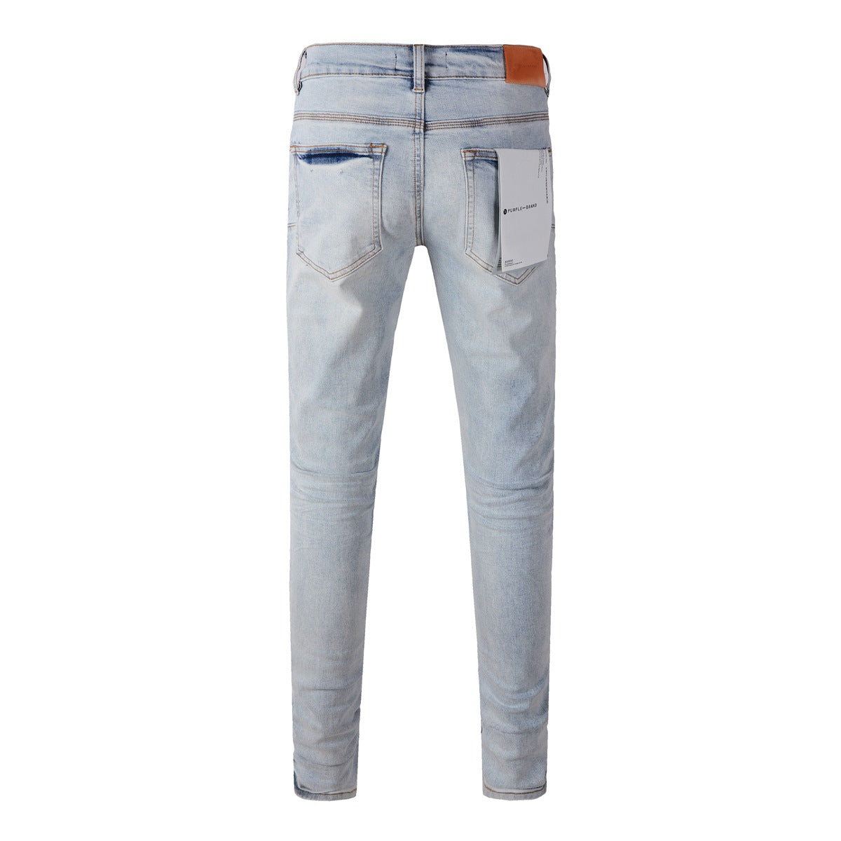 Jean skinny violet 9048 pour homme avec détails déchirés, pantalon motard en denim tendance avec patchs et motif imprimé. Jean violet