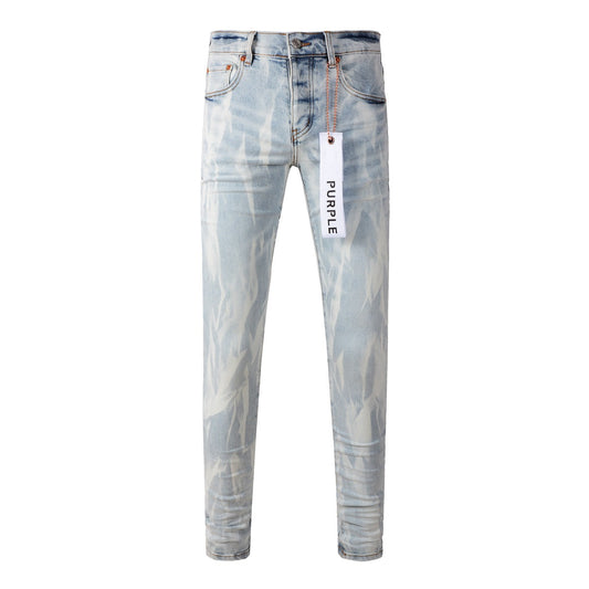 Jeans High Street Slim Fit Tie Dye Wash Personnalisé (7017-9017) Pantalon 