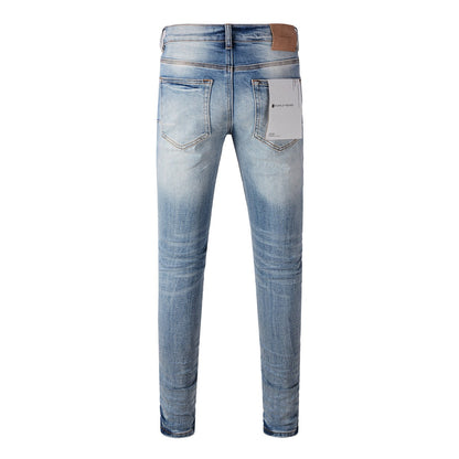 Pantalones vaqueros clásicos desgastados de estilo urbano para hombre, ajustados, negros y blancos, 9016 
