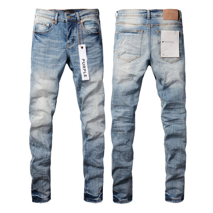 Pantalones vaqueros clásicos desgastados de estilo urbano para hombre, ajustados, negros y blancos, 9016 