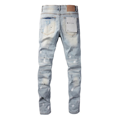 Nuevos jeans de moda con personalidad Splash-Ink para hombre 9006 